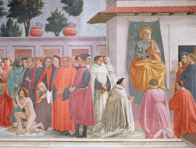 Raising of the Son of Theophilus and St Peter Enthroned by Filippino Lippi